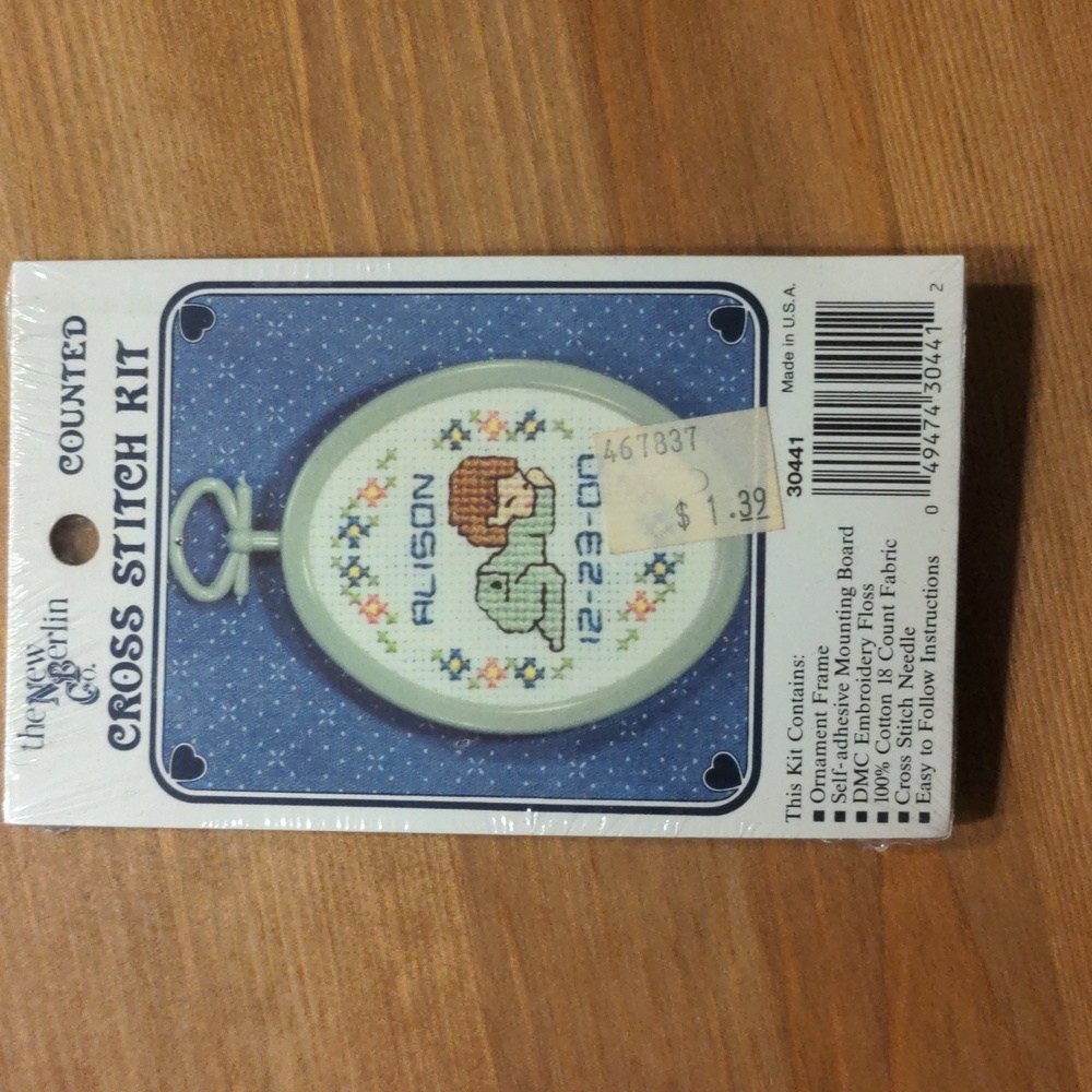 Vintage Cross Stitch Kit Baby Ornament
